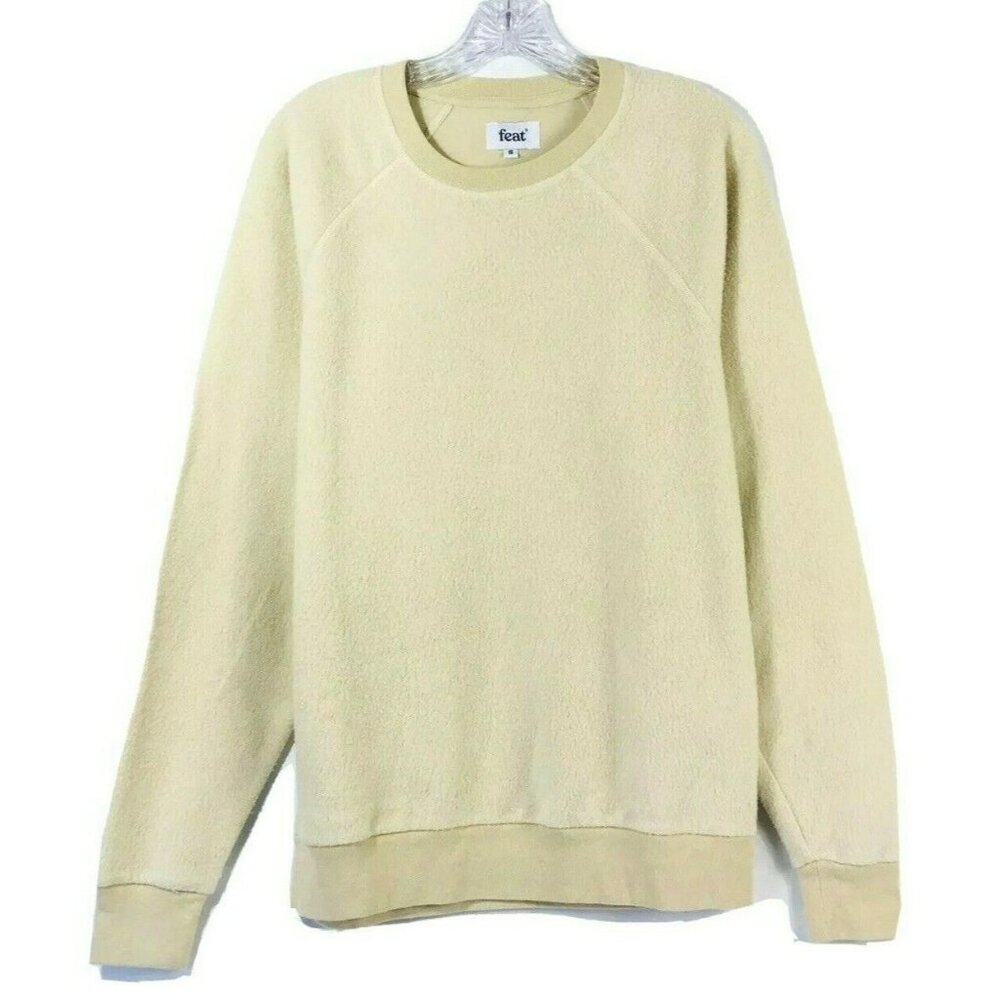 Feat BlanketBlend Womens Pullover Crewneck Sweatshirt Small Oatmilk